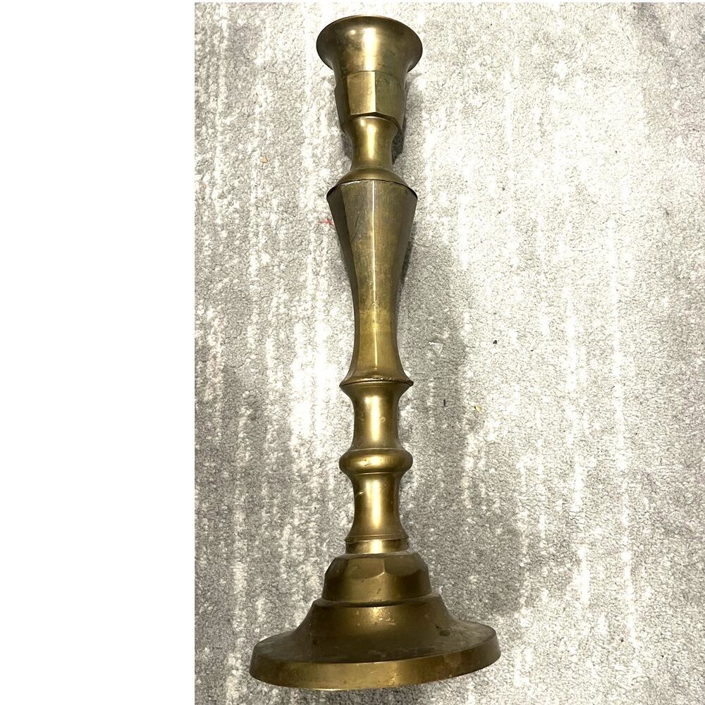 Tall 23.5 vintage brass candlestick holder floor décor fireplace extra large